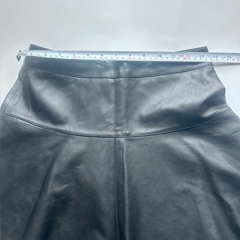 Banana Republic Black Leather A-Line Skirt - Picture 6 of 9